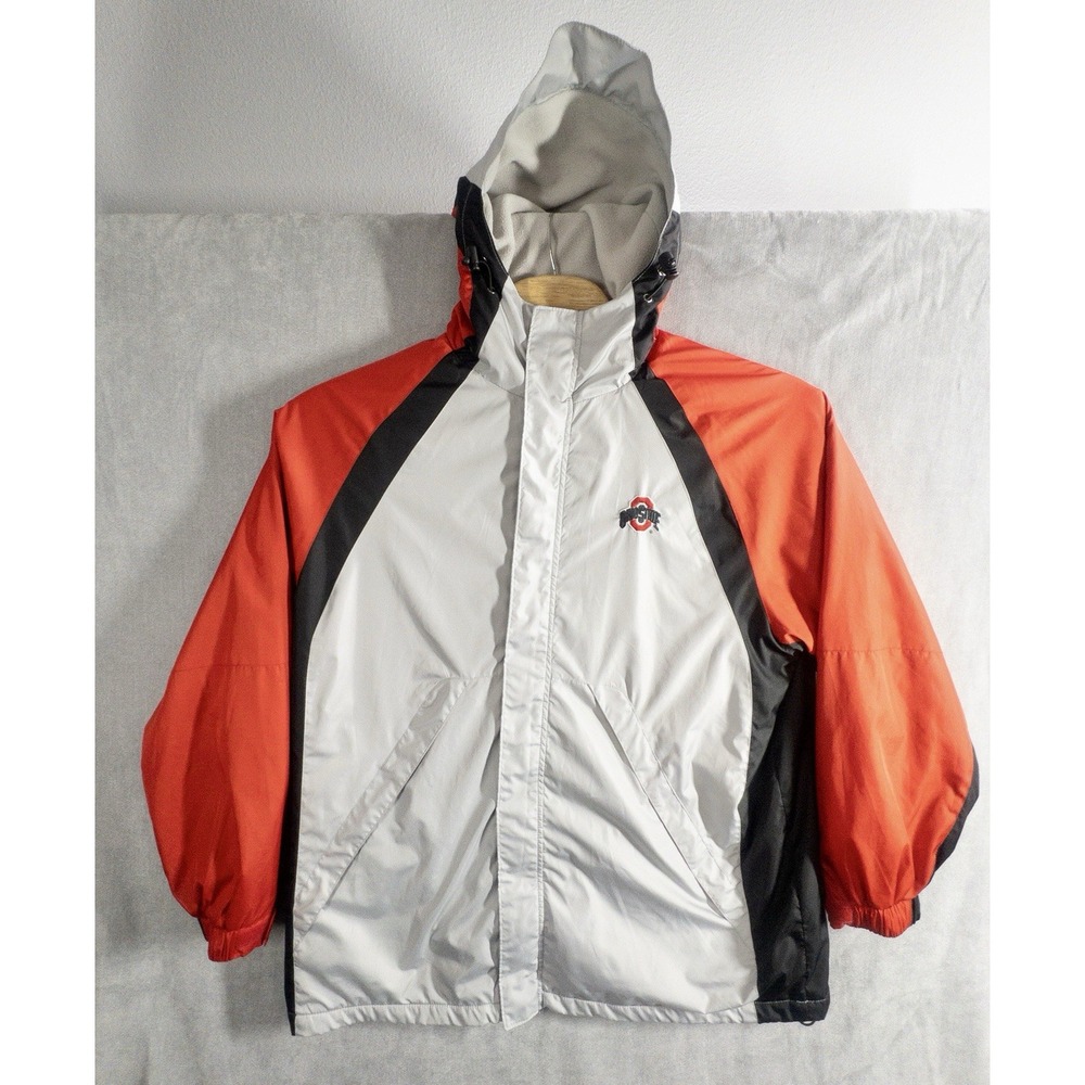 THE Ohio State University Full Zip Fleece Lined Jacket Mens Large Red Oak Sports